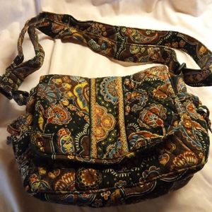 Vera Bradley Quilted Floral Paisley Tote and Travel Bag Dark Multi-Colored